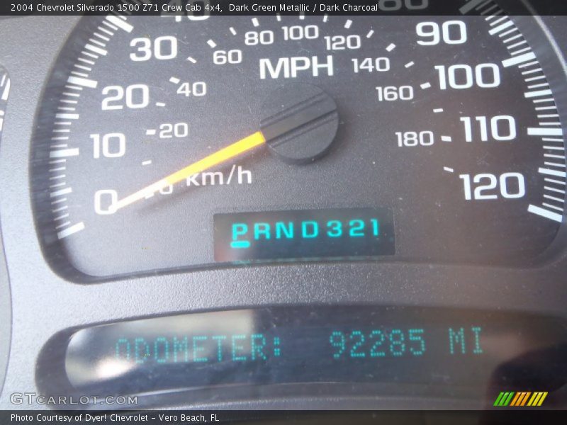 Dark Green Metallic / Dark Charcoal 2004 Chevrolet Silverado 1500 Z71 Crew Cab 4x4