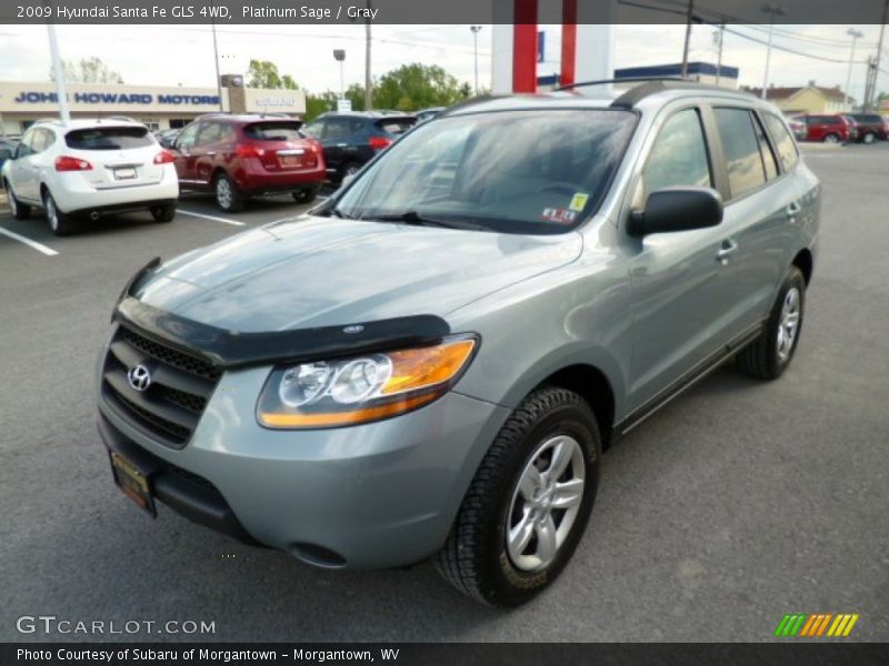 Platinum Sage / Gray 2009 Hyundai Santa Fe GLS 4WD
