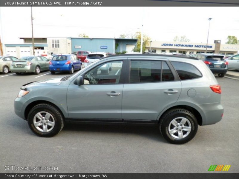 Platinum Sage / Gray 2009 Hyundai Santa Fe GLS 4WD