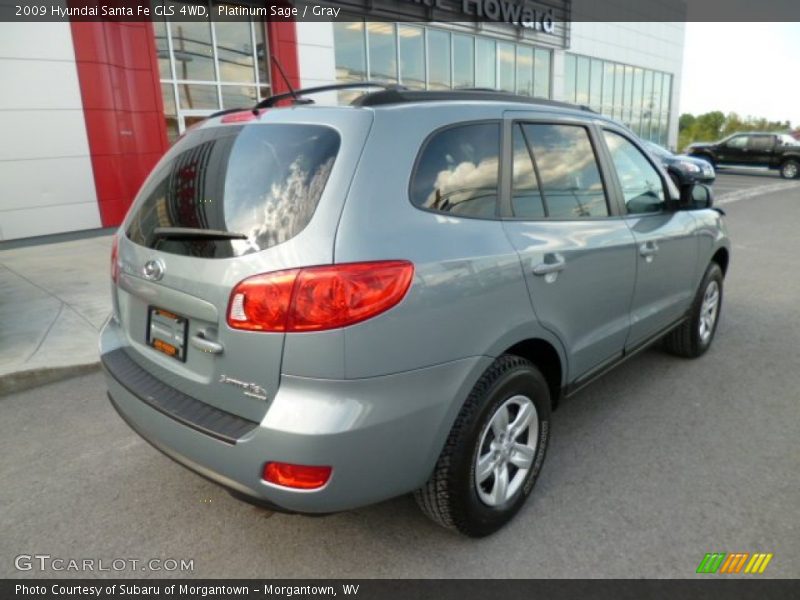 Platinum Sage / Gray 2009 Hyundai Santa Fe GLS 4WD