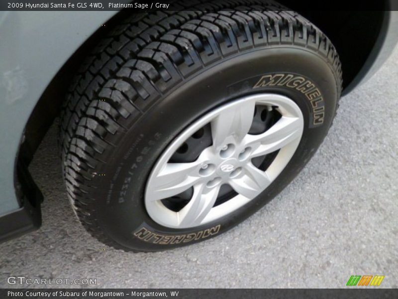 Platinum Sage / Gray 2009 Hyundai Santa Fe GLS 4WD