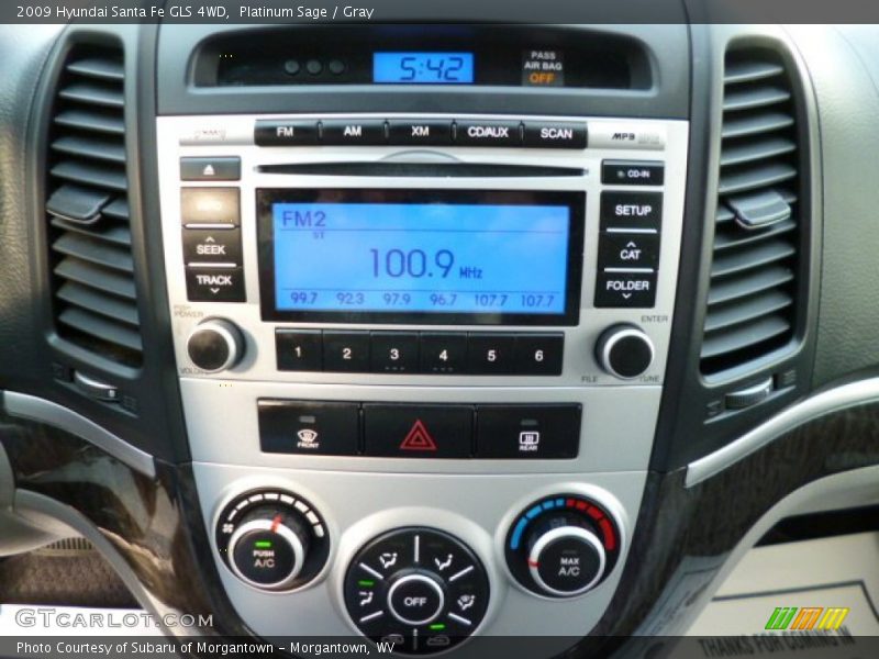 Platinum Sage / Gray 2009 Hyundai Santa Fe GLS 4WD