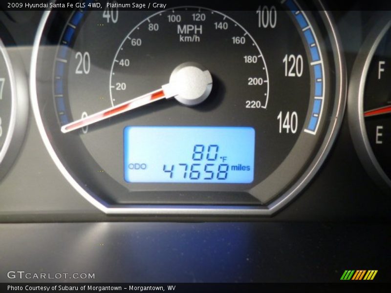 Platinum Sage / Gray 2009 Hyundai Santa Fe GLS 4WD