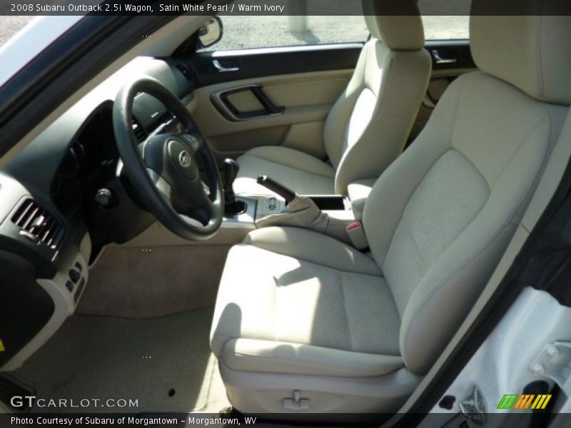 Satin White Pearl / Warm Ivory 2008 Subaru Outback 2.5i Wagon