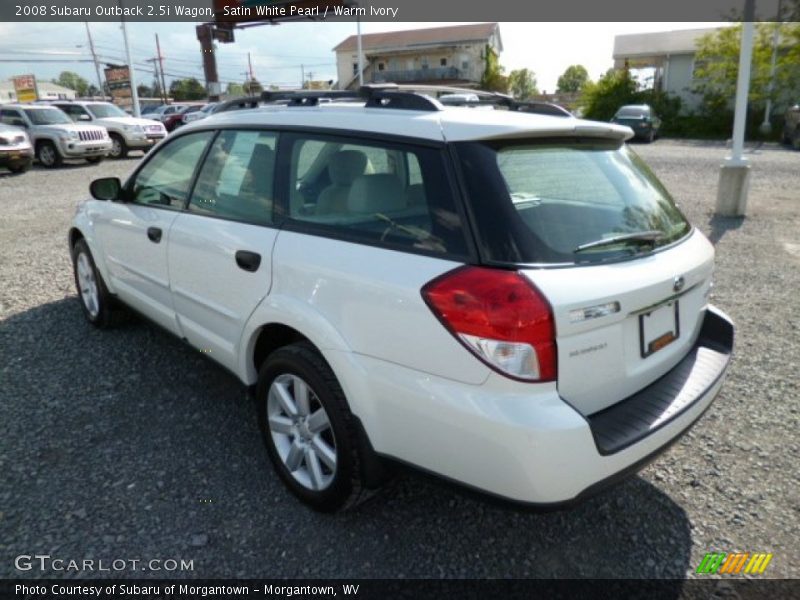 Satin White Pearl / Warm Ivory 2008 Subaru Outback 2.5i Wagon