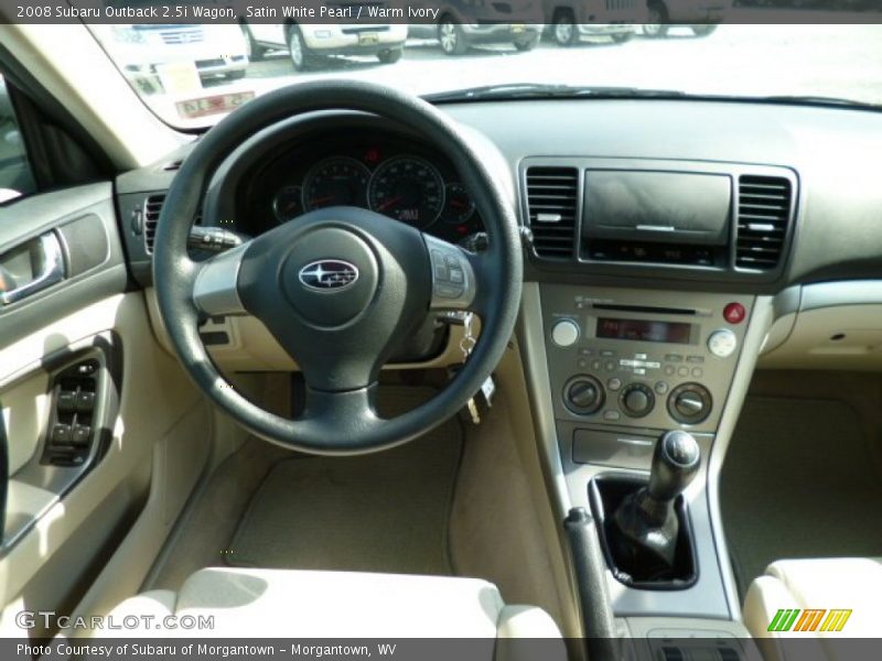 Satin White Pearl / Warm Ivory 2008 Subaru Outback 2.5i Wagon