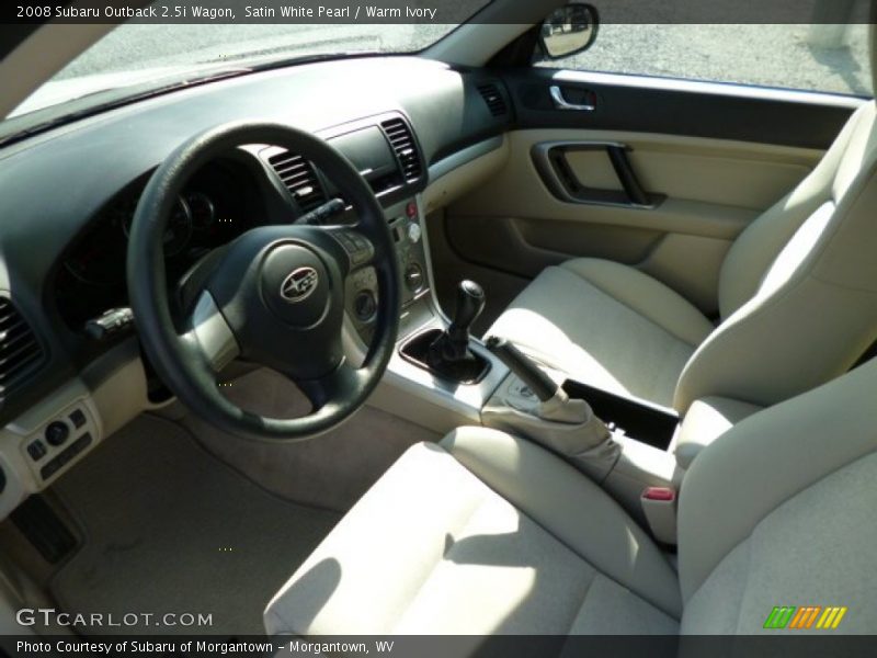Satin White Pearl / Warm Ivory 2008 Subaru Outback 2.5i Wagon