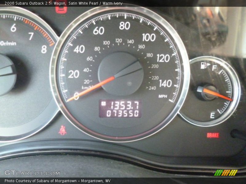 Satin White Pearl / Warm Ivory 2008 Subaru Outback 2.5i Wagon