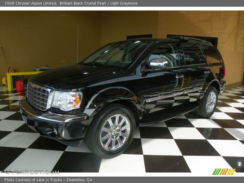 Brilliant Black Crystal Pearl / Light Graystone 2008 Chrysler Aspen Limited