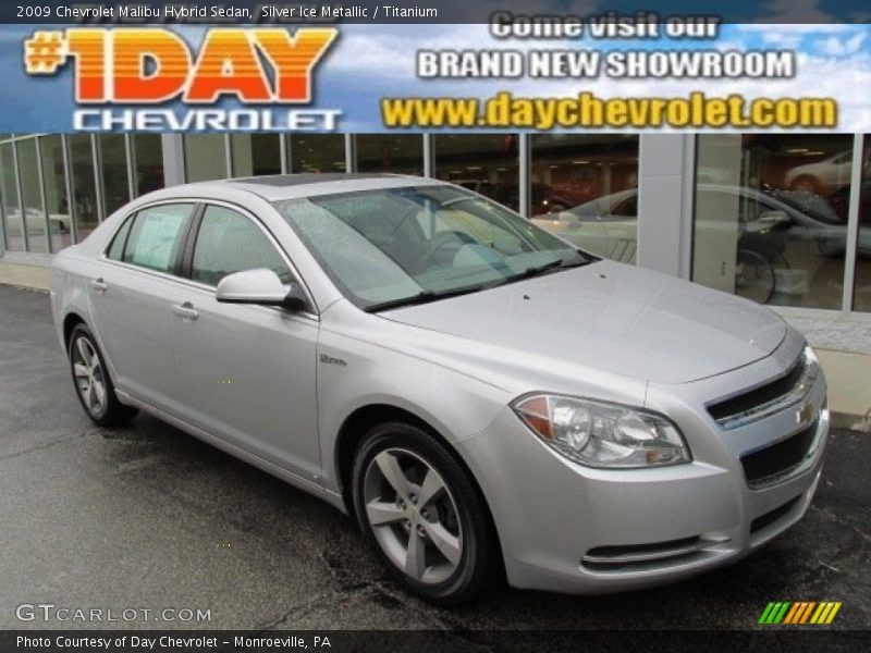 Silver Ice Metallic / Titanium 2009 Chevrolet Malibu Hybrid Sedan