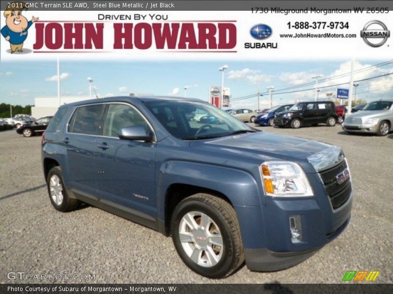 Steel Blue Metallic / Jet Black 2011 GMC Terrain SLE AWD