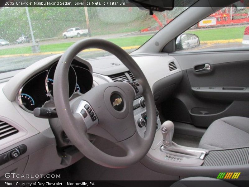 Silver Ice Metallic / Titanium 2009 Chevrolet Malibu Hybrid Sedan