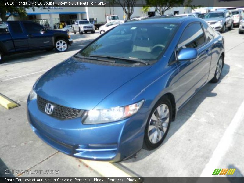 Atomic Blue Metallic / Gray 2010 Honda Civic EX Coupe