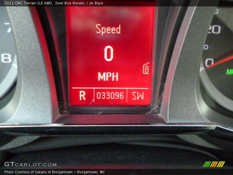 Steel Blue Metallic / Jet Black 2011 GMC Terrain SLE AWD