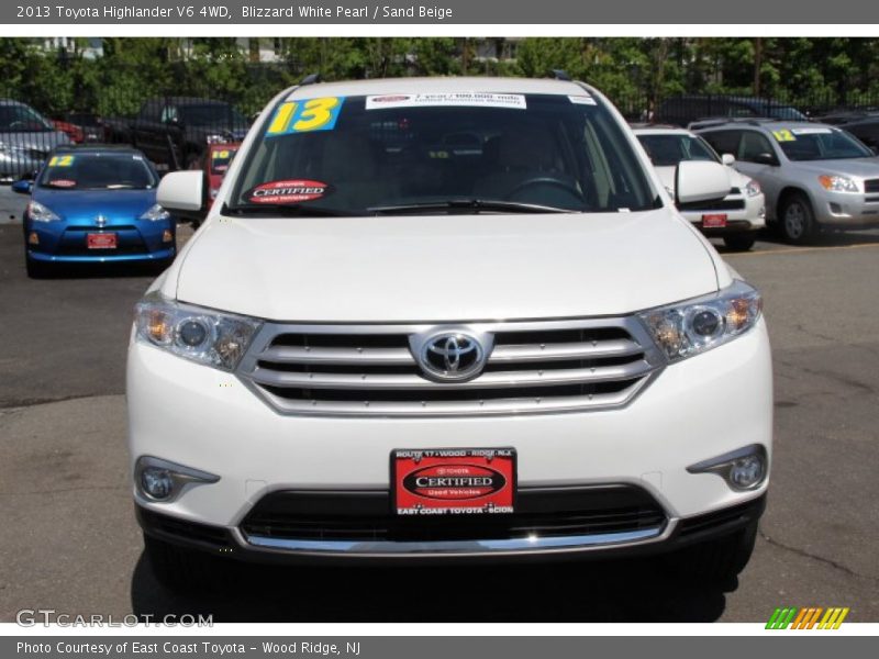 Blizzard White Pearl / Sand Beige 2013 Toyota Highlander V6 4WD