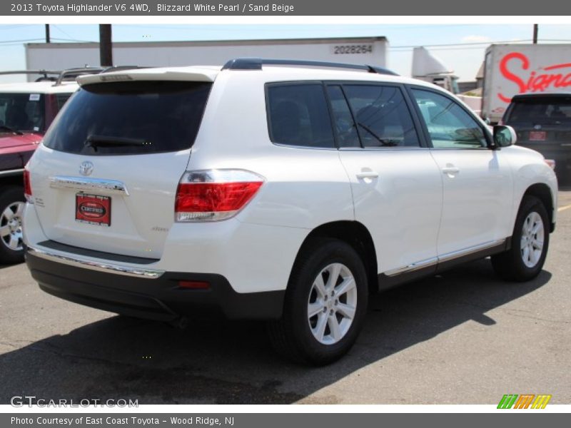 Blizzard White Pearl / Sand Beige 2013 Toyota Highlander V6 4WD