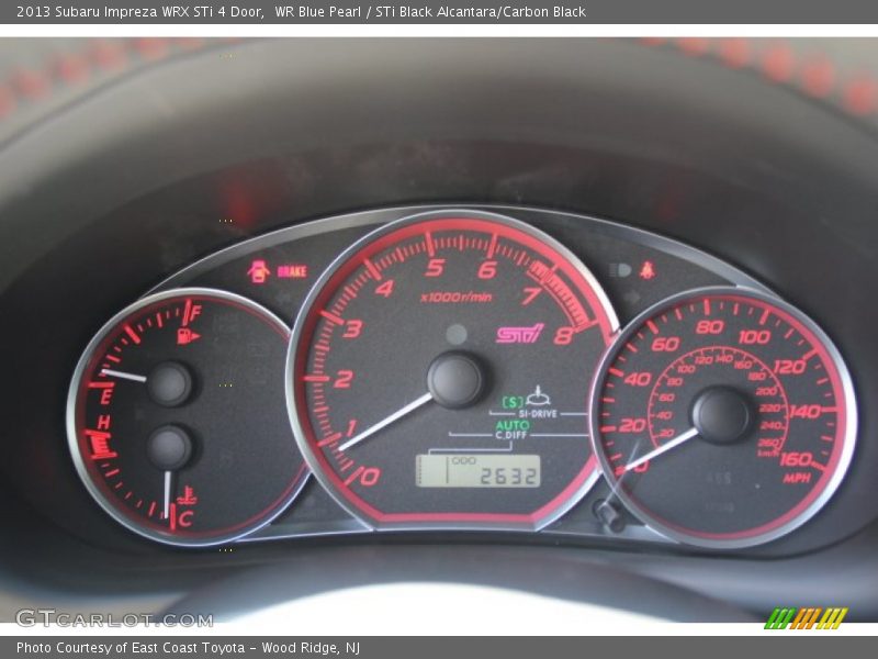 WR Blue Pearl / STi Black Alcantara/Carbon Black 2013 Subaru Impreza WRX STi 4 Door