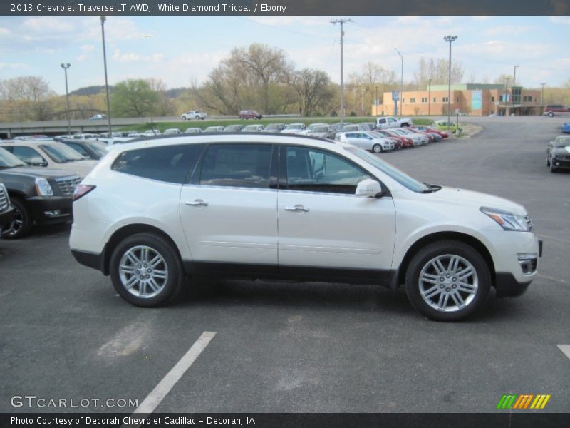 White Diamond Tricoat / Ebony 2013 Chevrolet Traverse LT AWD