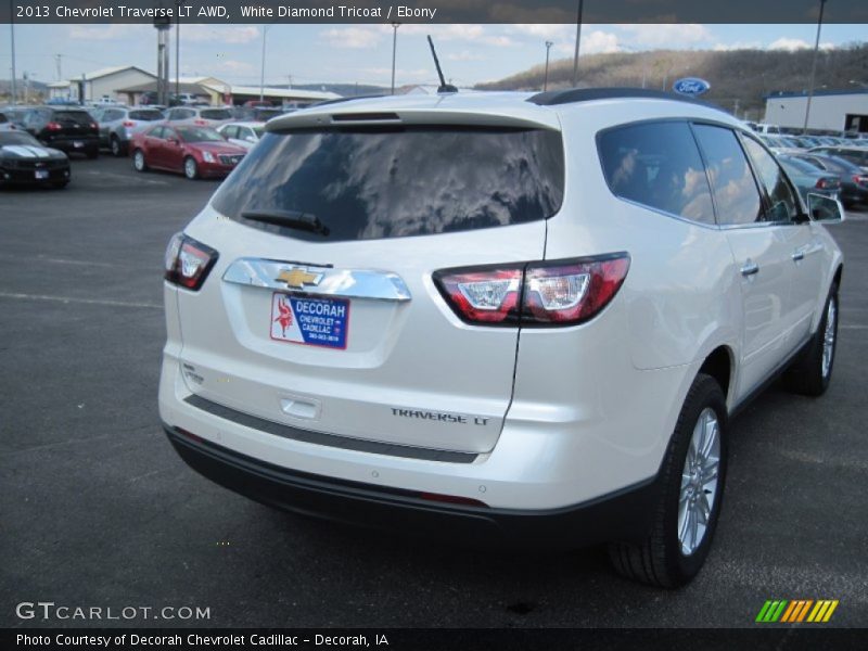 White Diamond Tricoat / Ebony 2013 Chevrolet Traverse LT AWD