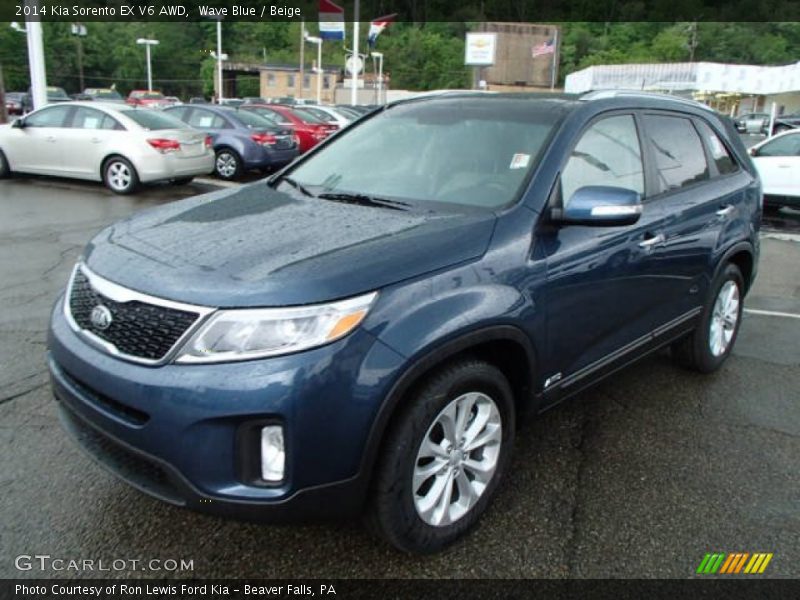 Wave Blue / Beige 2014 Kia Sorento EX V6 AWD