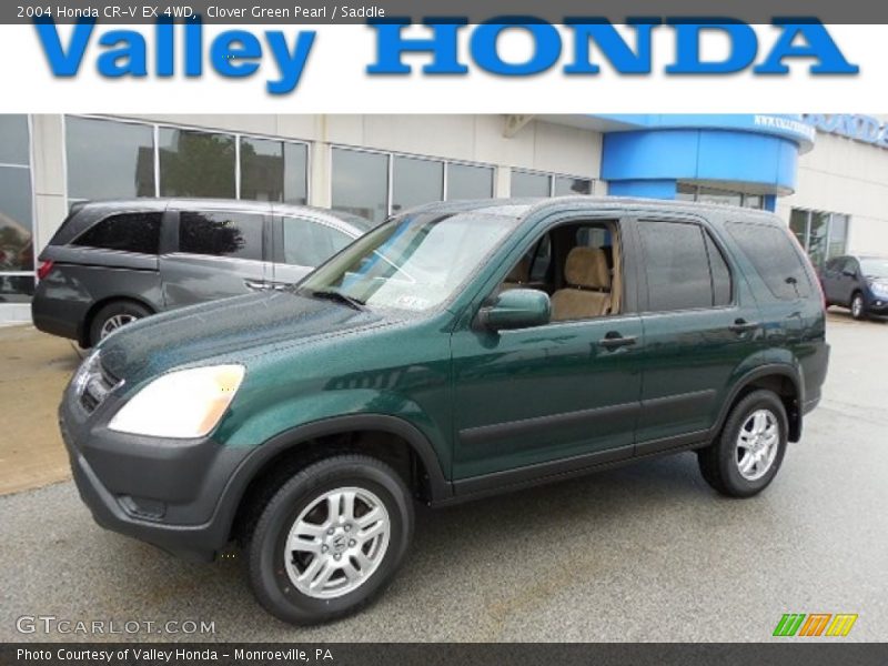 Clover Green Pearl / Saddle 2004 Honda CR-V EX 4WD