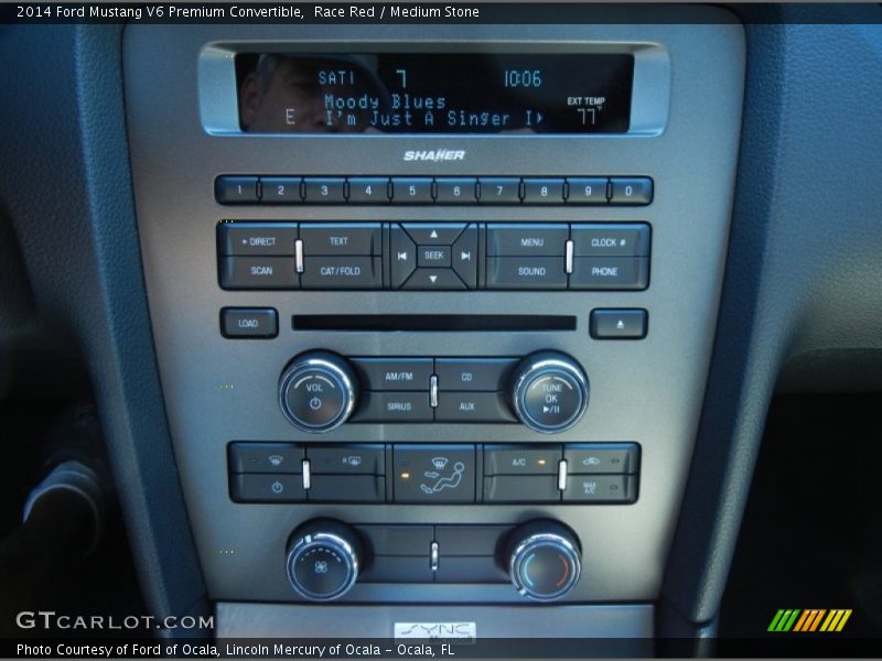 Controls of 2014 Mustang V6 Premium Convertible