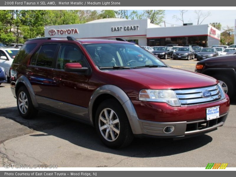 Merlot Metallic / Medium Light Stone 2008 Ford Taurus X SEL AWD