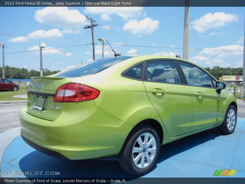 Lime Squeeze / Charcoal Black/Light Stone 2013 Ford Fiesta SE Sedan