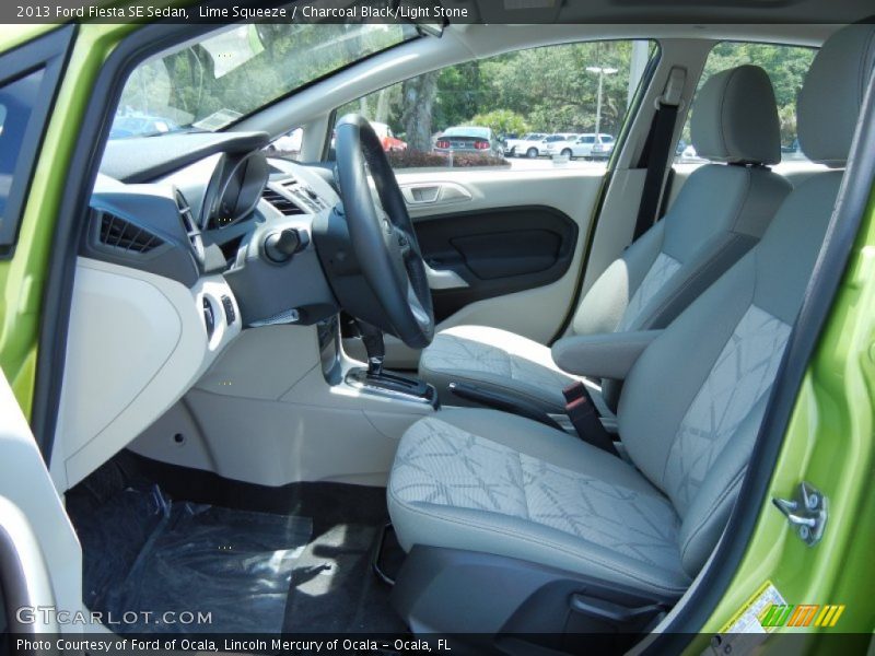 Lime Squeeze / Charcoal Black/Light Stone 2013 Ford Fiesta SE Sedan