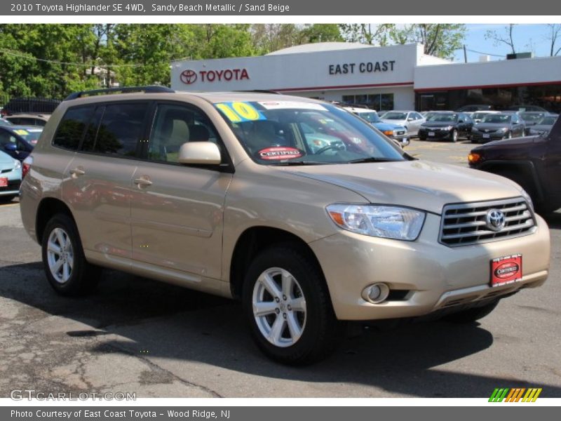 Sandy Beach Metallic / Sand Beige 2010 Toyota Highlander SE 4WD