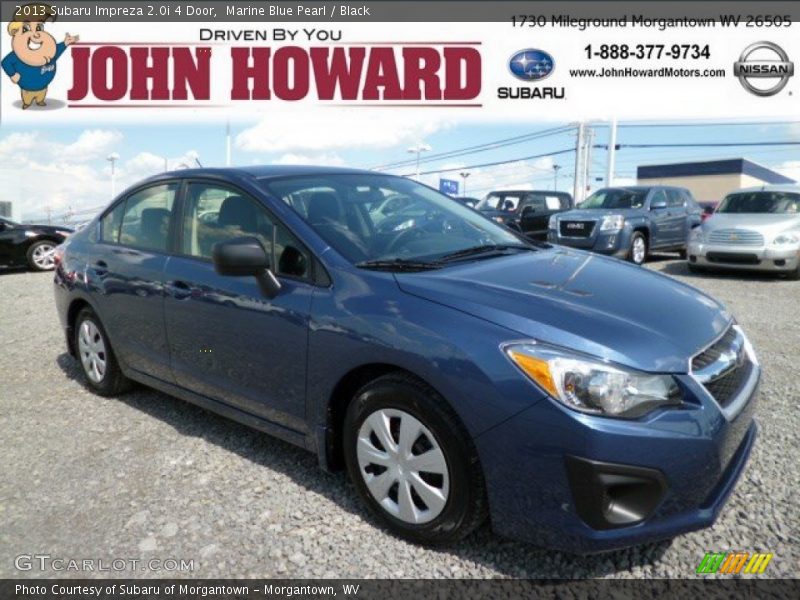 Marine Blue Pearl / Black 2013 Subaru Impreza 2.0i 4 Door