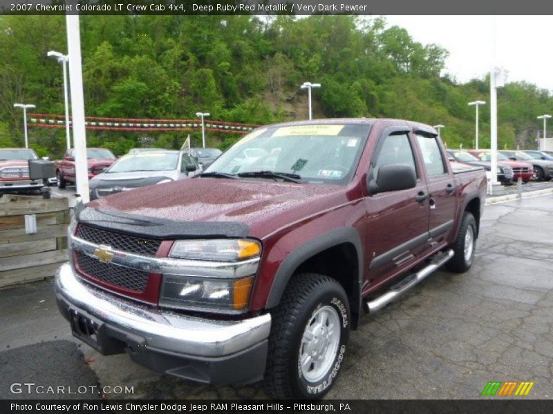 Deep Ruby Red Metallic / Very Dark Pewter 2007 Chevrolet Colorado LT Crew Cab 4x4