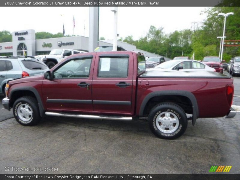 Deep Ruby Red Metallic / Very Dark Pewter 2007 Chevrolet Colorado LT Crew Cab 4x4
