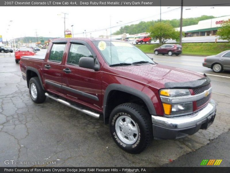 Deep Ruby Red Metallic / Very Dark Pewter 2007 Chevrolet Colorado LT Crew Cab 4x4