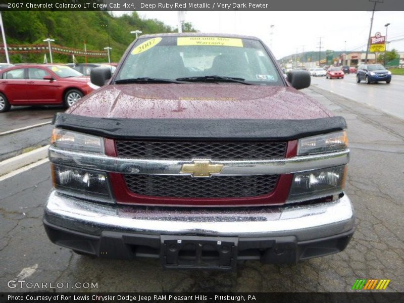 Deep Ruby Red Metallic / Very Dark Pewter 2007 Chevrolet Colorado LT Crew Cab 4x4