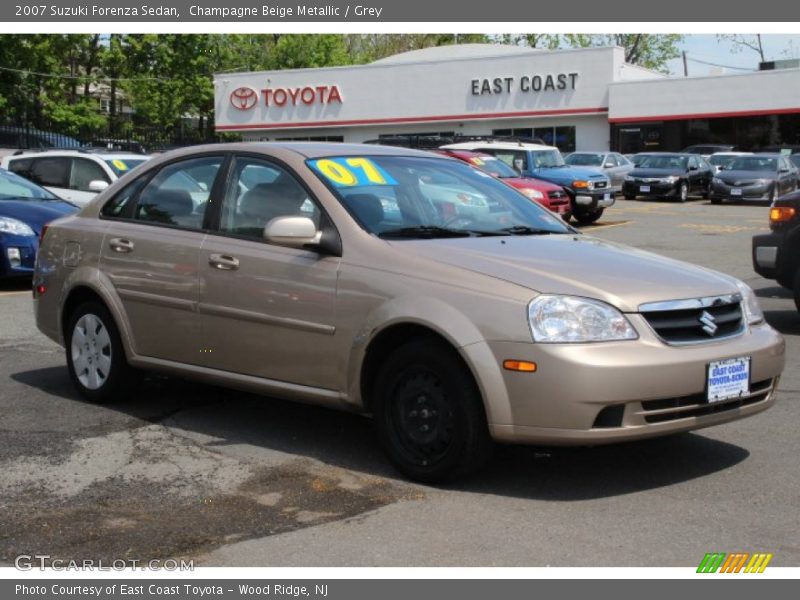 Champagne Beige Metallic / Grey 2007 Suzuki Forenza Sedan