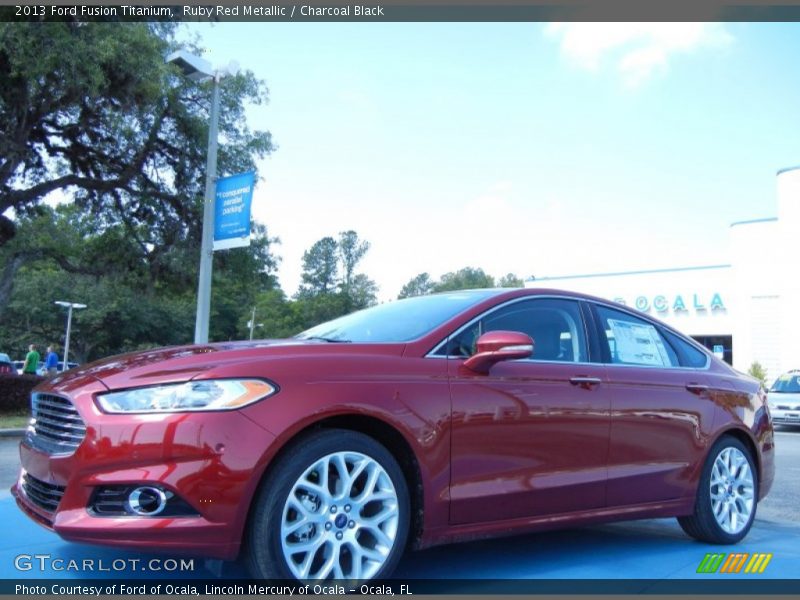 Ruby Red Metallic / Charcoal Black 2013 Ford Fusion Titanium