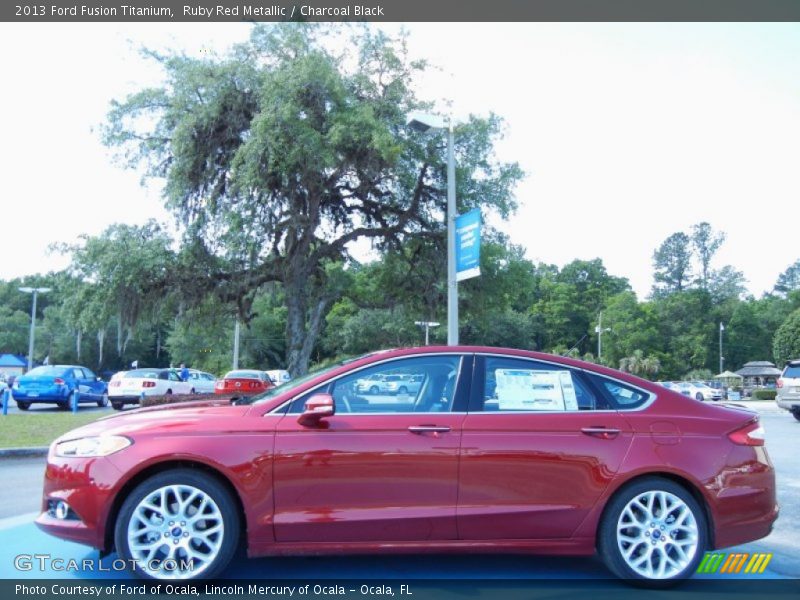 Ruby Red Metallic / Charcoal Black 2013 Ford Fusion Titanium