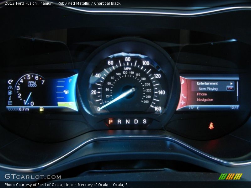 Ruby Red Metallic / Charcoal Black 2013 Ford Fusion Titanium