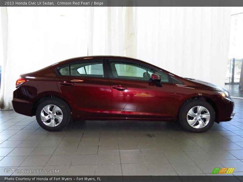 Crimson Red Pearl / Beige 2013 Honda Civic LX Sedan