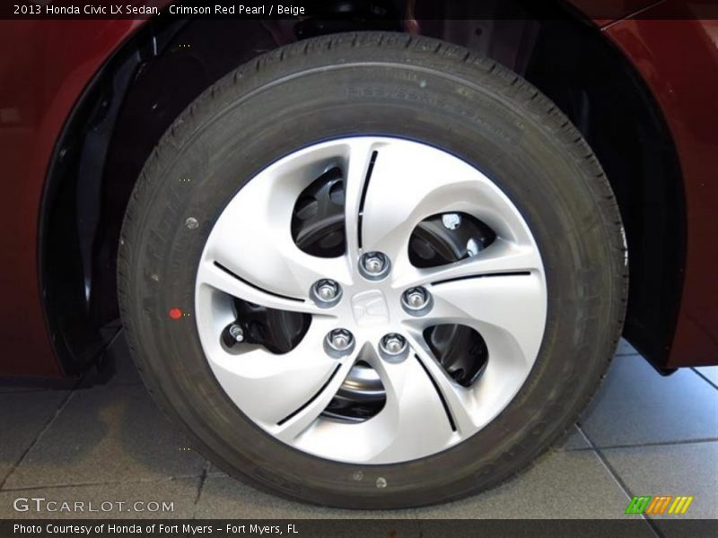 Crimson Red Pearl / Beige 2013 Honda Civic LX Sedan