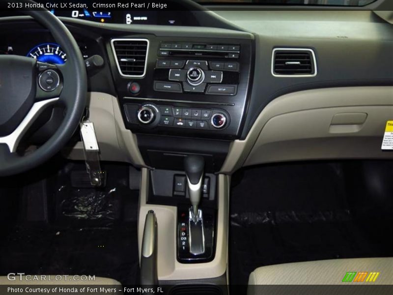 Crimson Red Pearl / Beige 2013 Honda Civic LX Sedan