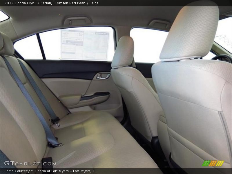 Crimson Red Pearl / Beige 2013 Honda Civic LX Sedan