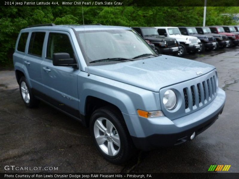 Winter Chill Pearl / Dark Slate Gray 2014 Jeep Patriot Latitude 4x4