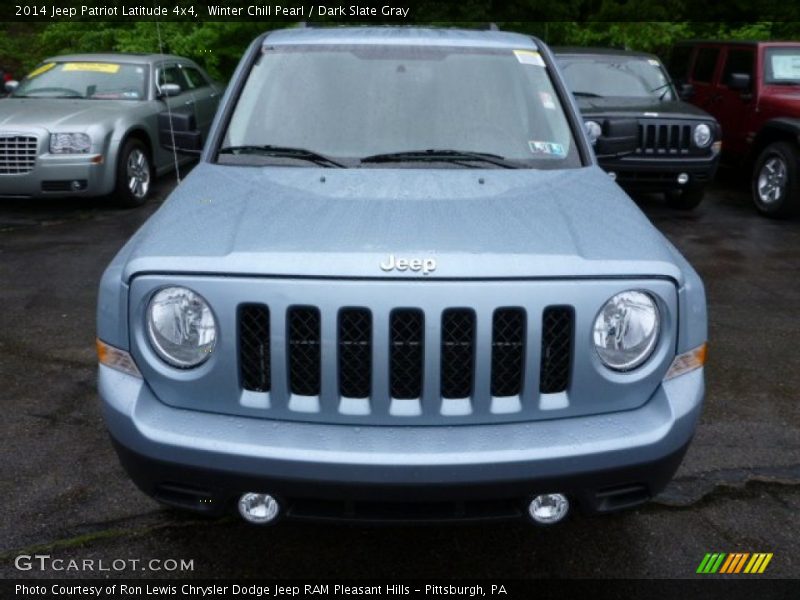 Winter Chill Pearl / Dark Slate Gray 2014 Jeep Patriot Latitude 4x4