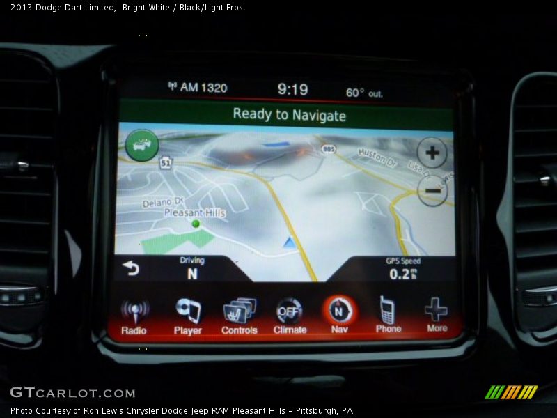 Bright White / Black/Light Frost 2013 Dodge Dart Limited