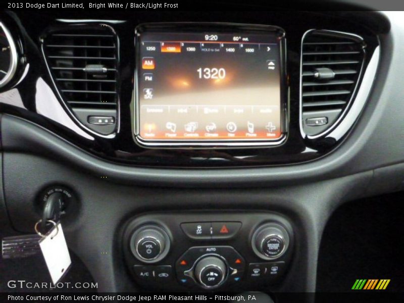Bright White / Black/Light Frost 2013 Dodge Dart Limited