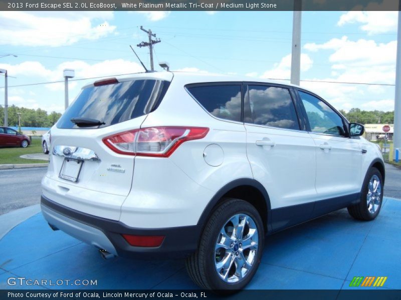 White Platinum Metallic Tri-Coat / Medium Light Stone 2013 Ford Escape SEL 2.0L EcoBoost