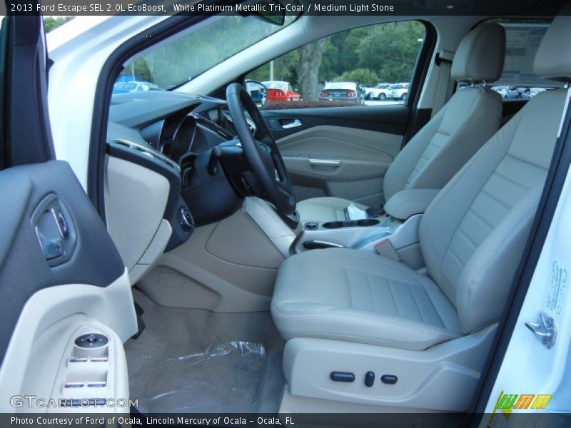 White Platinum Metallic Tri-Coat / Medium Light Stone 2013 Ford Escape SEL 2.0L EcoBoost
