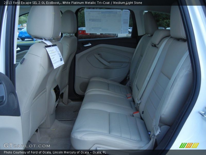 White Platinum Metallic Tri-Coat / Medium Light Stone 2013 Ford Escape SEL 2.0L EcoBoost